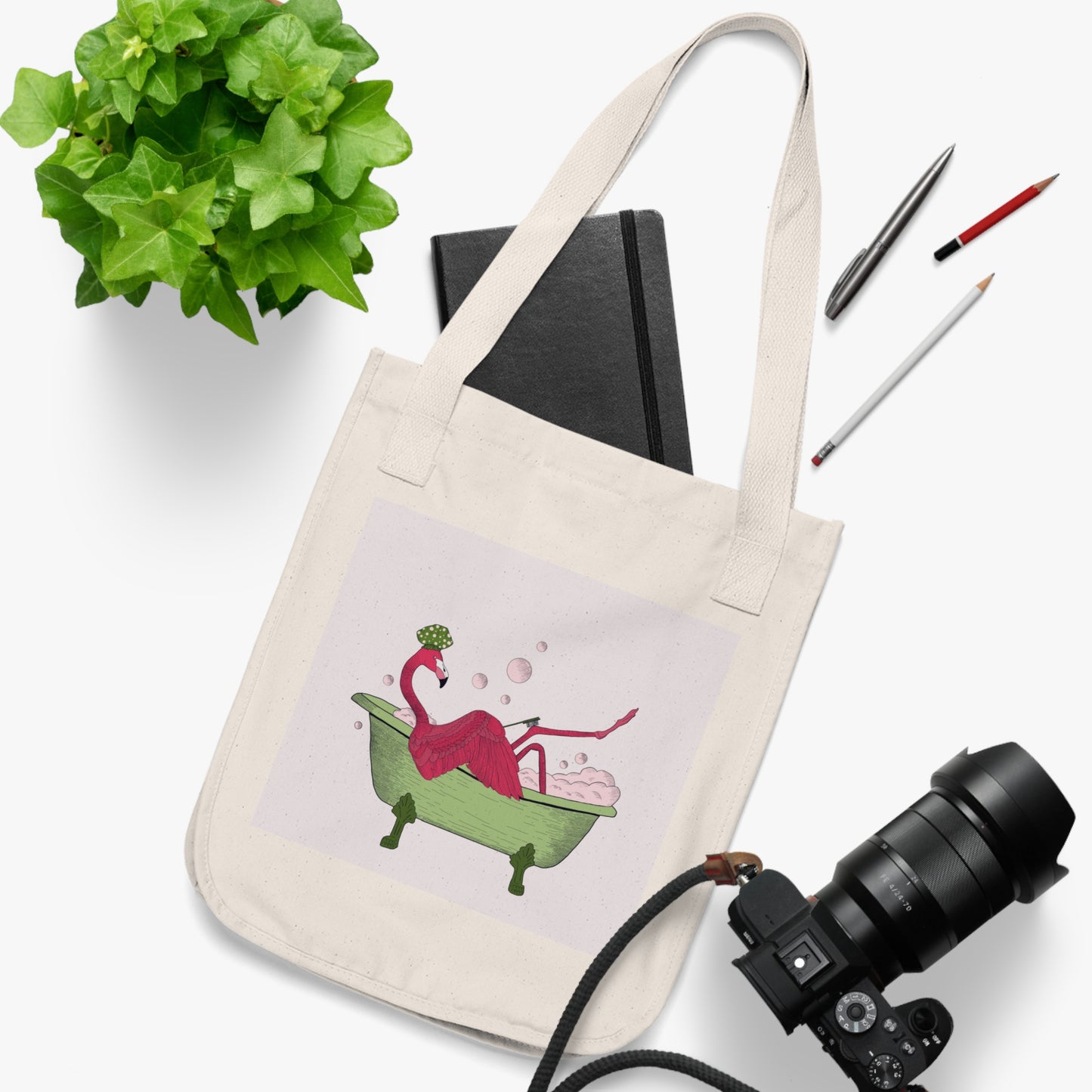 Organic Canvas Tote Bag - Self-care bath